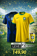 (PAGUE 1 LEVE 2) Camisa Seleção Brasileira Jogador 2026/27 II + BRINDE EXCLUSIVO